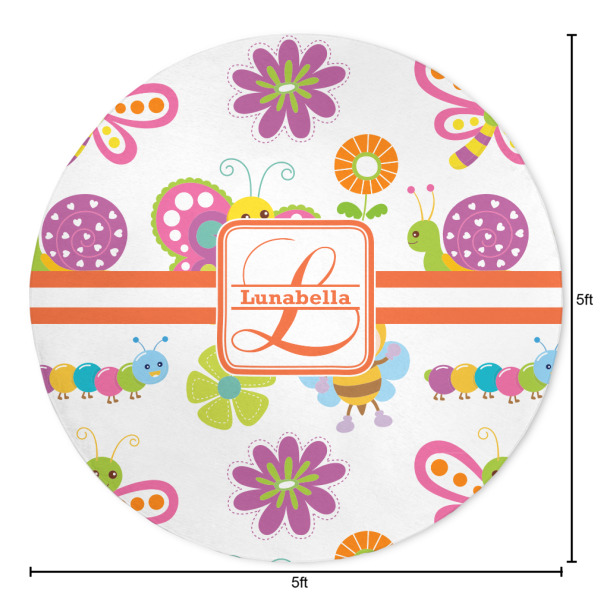 Custom Design - Round 5ft Indoor Rug - Dimensions