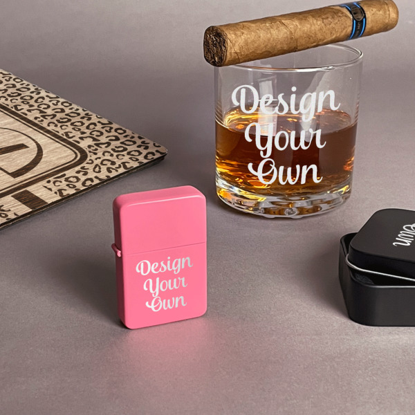 Custom Design - Windproof Lighters - Pink - In Context