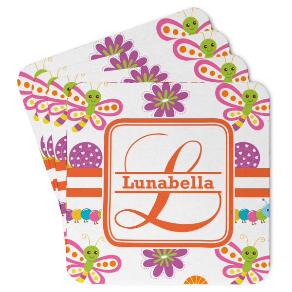 Custom Leopard Print Paper Coasters w/ Name and Initial