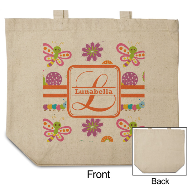 Custom Design - Reusable Cotton Grocery Bag - Front & Back View