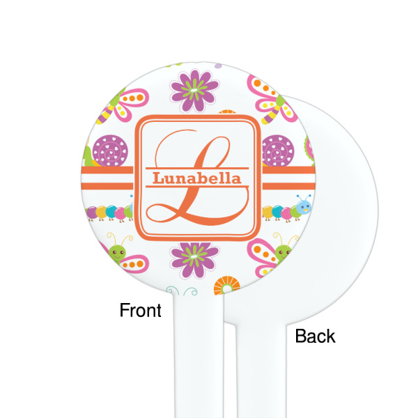Custom Design - White Plastic 7" Stir Stick - Single Sided - Round - Front & Back