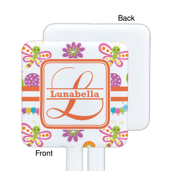 Custom Design - White Plastic Stir Stick - Single Sided - Square - Front & Back