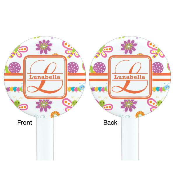 Custom Design - White Plastic 7" Stir Stick - Double Sided - Round - Front & Back