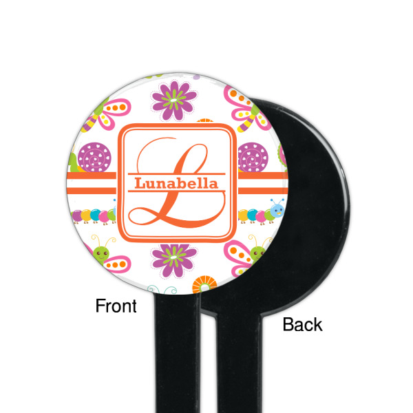 Custom Design - Black Plastic 7" Stir Stick - Single Sided - Round - Front & Back
