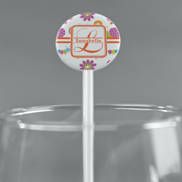 Custom Design - White Plastic 5.5" Stir Stick - Round - Main