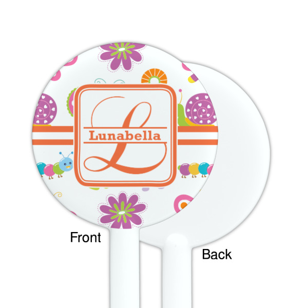 Custom Design - White Plastic 5.5" Stir Stick - Single Sided - Round - Front & Back