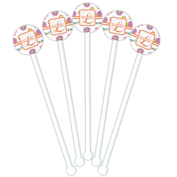 Custom Design - White Plastic 5.5" Stir Stick - Fan View
