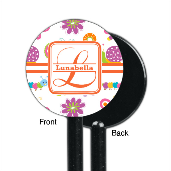 Custom Design - Black Plastic 5.5" Stir Stick - Single Sided - Round - Front & Back