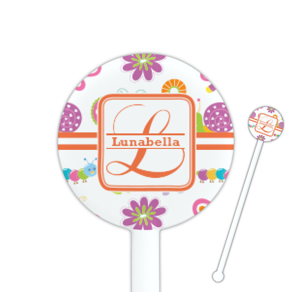 Custom Design Your Own 5.5" Round Plastic Stir Sticks - White - Single-Sided