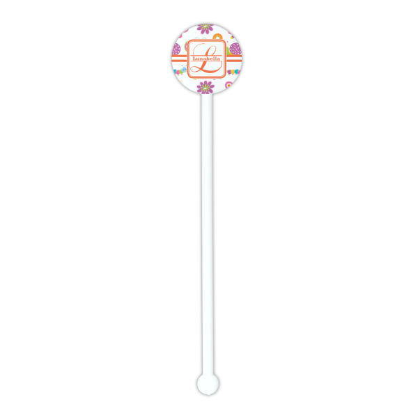 Custom Design - White Plastic 5.5" Stir Stick - Round - Single Stick
