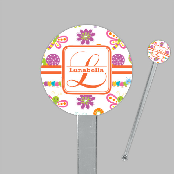 Custom Design - Clear Plastic 7" Stir Stick - Round - Closeup