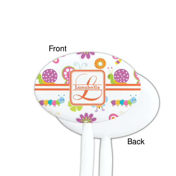 Custom Design - White Plastic 7" Stir Stick - Single Sided - Oval - Front & Back