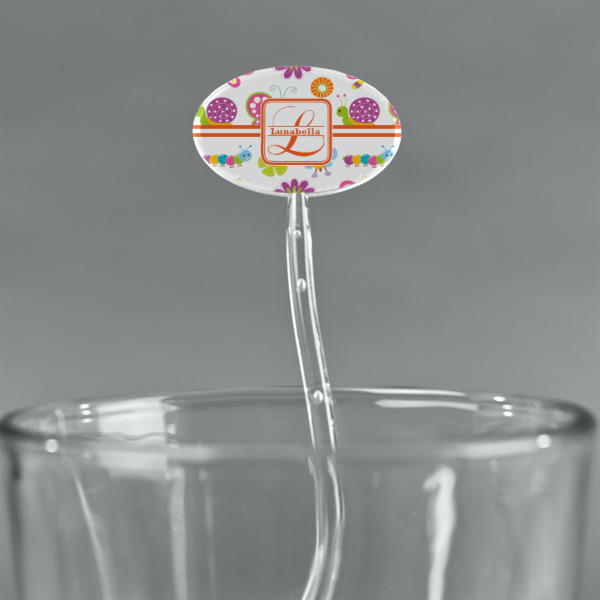 Custom Design - Clear Plastic 7" Stir Stick - Oval - Main