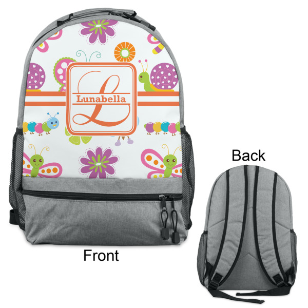 Custom Design - Large Backpack - Gray - Front & Back View
