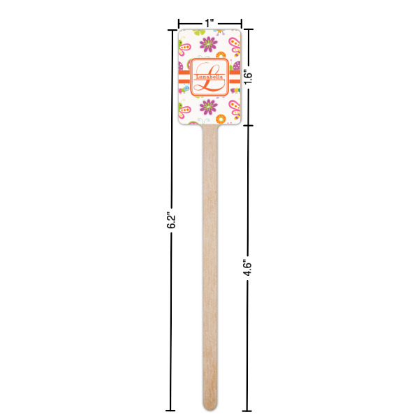 Custom Design - Wooden 6.25" Stir Stick - Rectangular - Dimensions