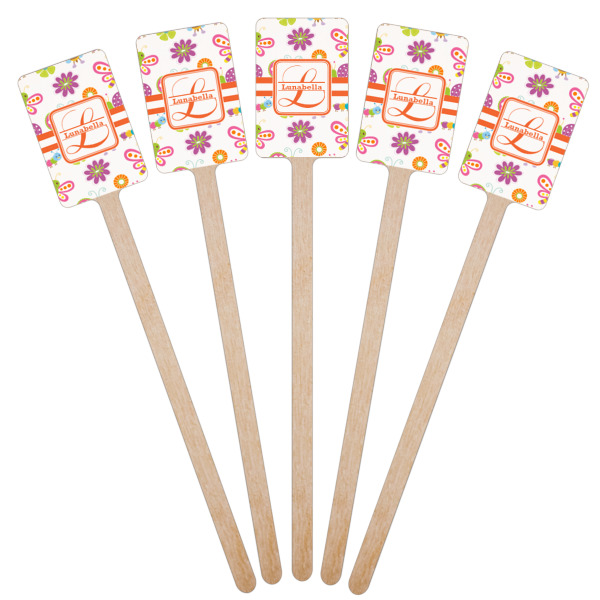 Custom Design - Wooden 6.25" Stir Stick - Rectangular - Fan View