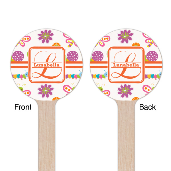 Custom Design - Wooden 6" Stir Stick - Round - Double Sided - Front & Back
