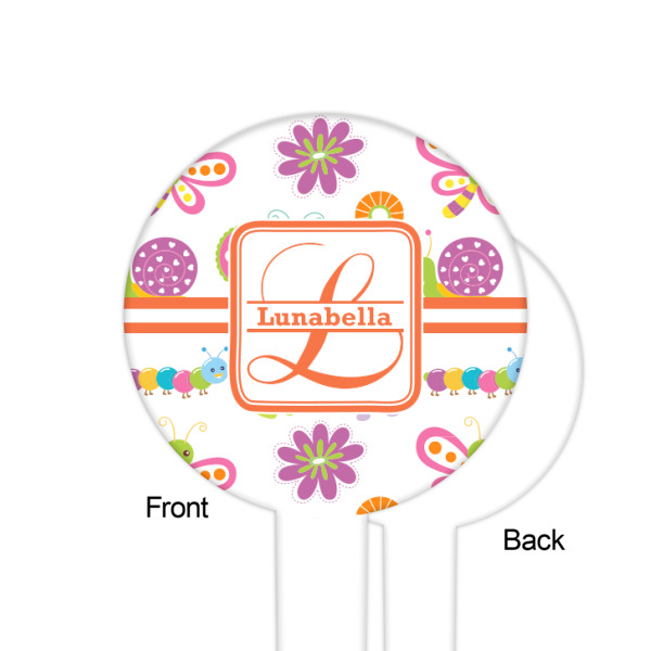 Custom Design - White Plastic 6" Food Pick - Round - Single Sided - Front & Back
