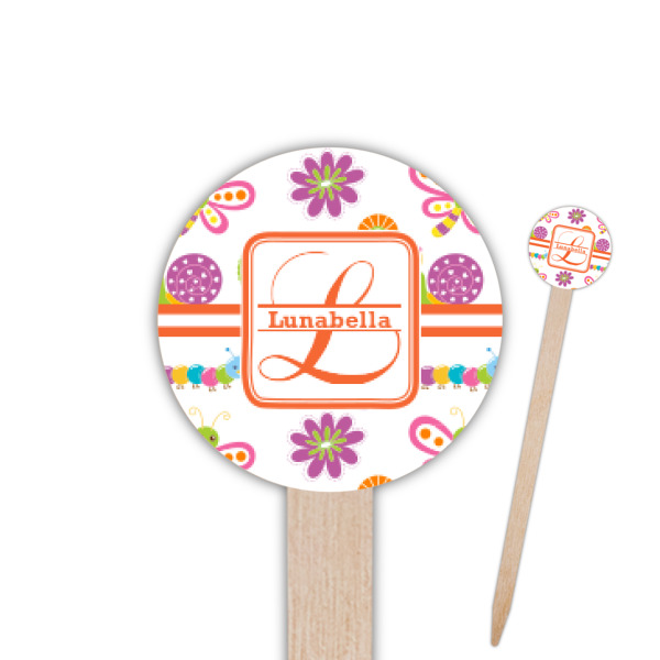 Custom Leopard Print Round Wooden Food Picks (Personalized)