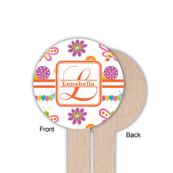 Custom Design - Wooden 6" Food Pick - Round - Single Sided - Front & Back