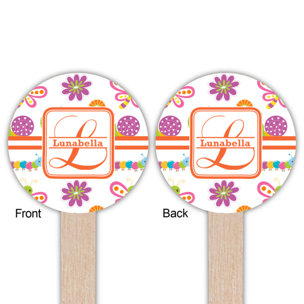 Custom Design - Wooden 6" Food Pick - Round - Double Sided - Front & Back