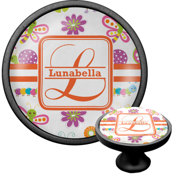 Custom Design - Black Custom Cabinet Knob (Front and Side)