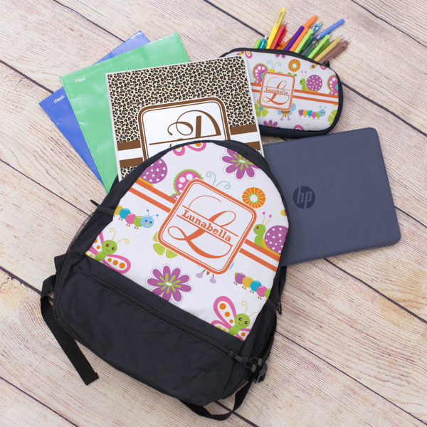 Custom Design - Large Backpack - Black - With Stuff