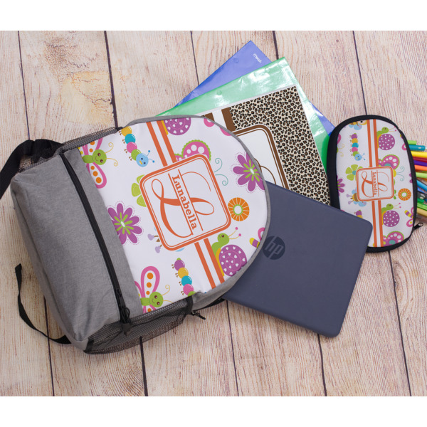 Custom Design - Large Backpack - Gray - With Stuff