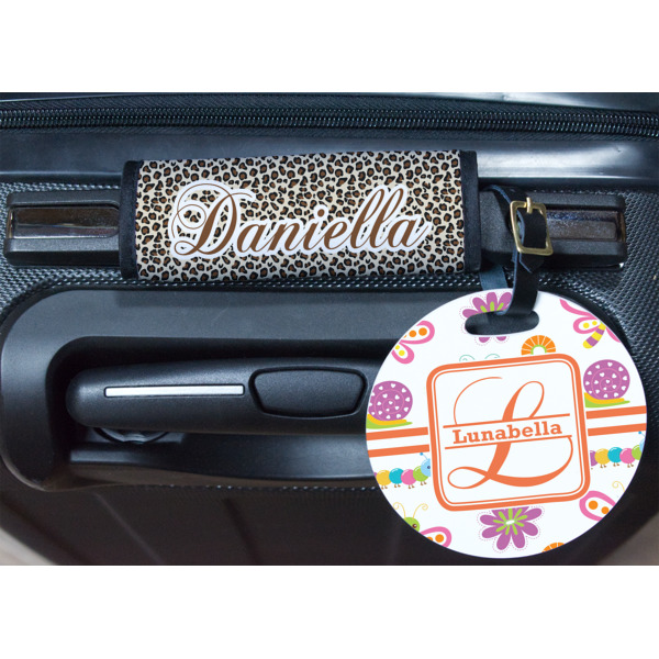 Custom Design - Round Luggage Tag & Handle Wrap - In Context
