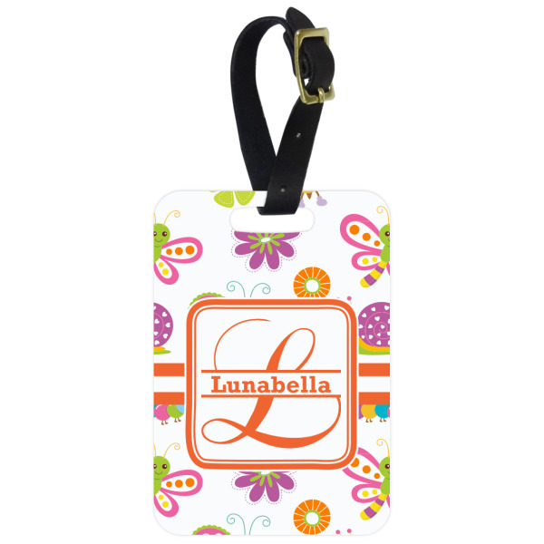 Custom Leopard Print Metal Luggage Tag w/ Name and Initial