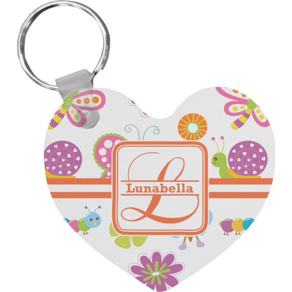 Custom Leopard Print Heart Plastic Keychain w/ Name and Initial