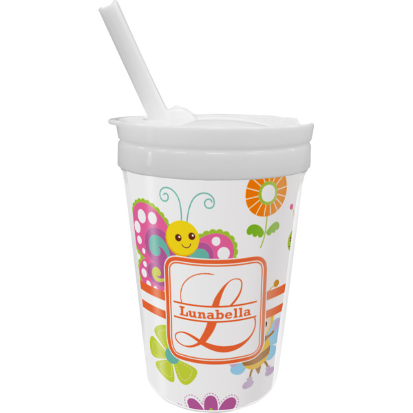 Custom Leopard Print Sippy Cup with Straw (Personalized)