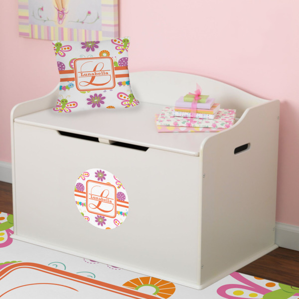 Custom Design - Round Wall Decal on Toy Chest