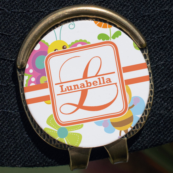 Custom Design - Golf Ball Marker Hat Clip - Gold - Close Up