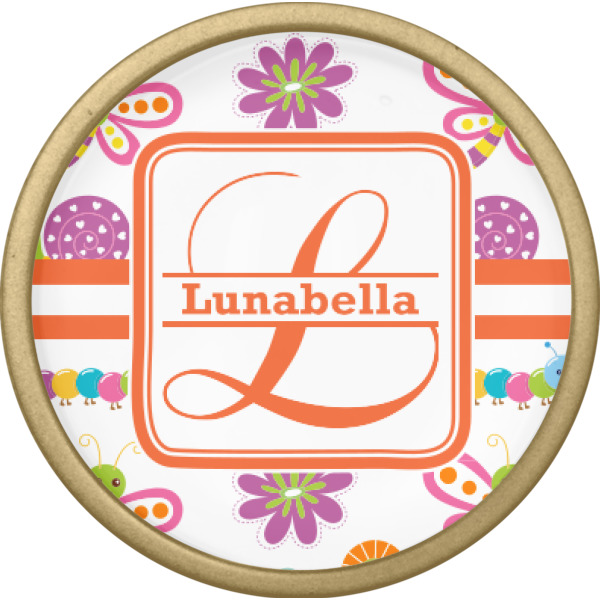 Custom Design - Cabinet Knob - Gold - Front