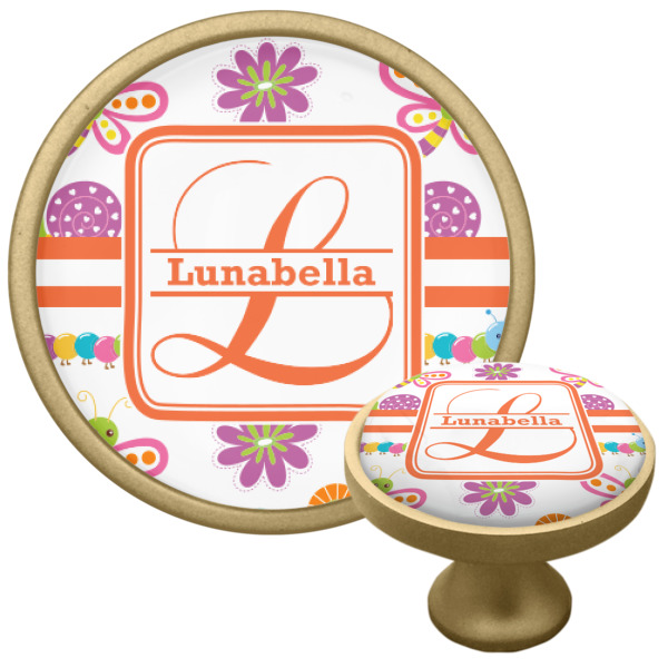 Custom Design - Cabinet Knob - Gold - Multi Angle