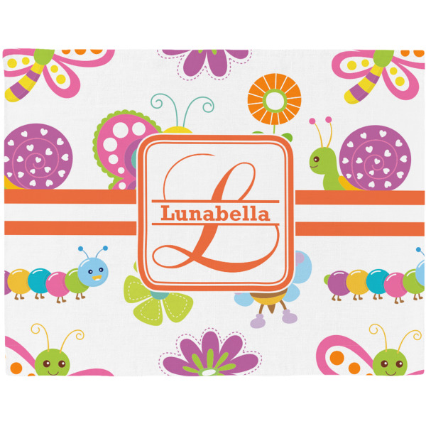 Custom Leopard Print Woven Fabric Placemat - Twill w/ Name and Initial