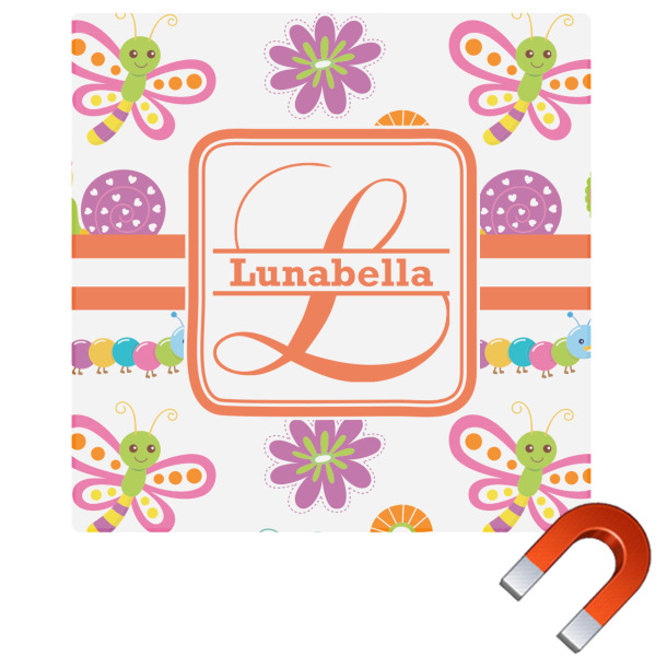 Custom Leopard Print Square Car Magnet - 6" (Personalized)