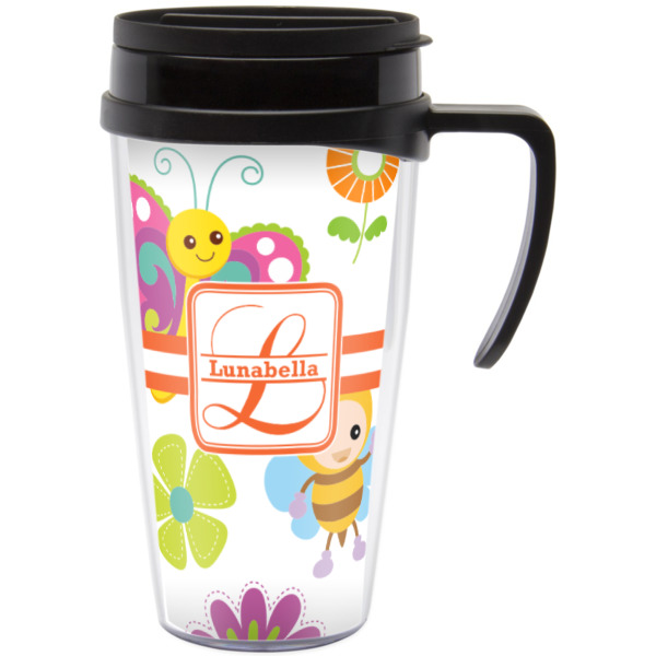 Custom Leopard Print Acrylic Travel Mug with Handle (Personalized)