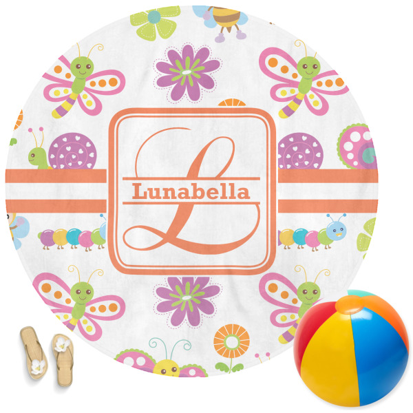 Custom Leopard Print Round Beach Towel (Personalized)