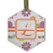 Leopard Print Flat Glass Ornament - Hexagon w/ Name and Initial