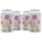 Leopard Print Can Cooler (12 oz) - Set of 4 w/ Name and Initial