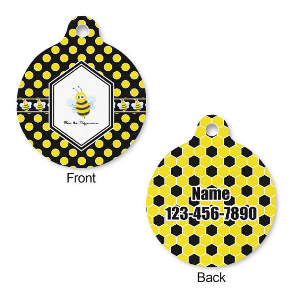 Custom Design - Round Pet ID Tag - Small - Front & Back View