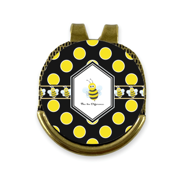Custom Design - Golf Ball Marker Hat Clip Gold - Front