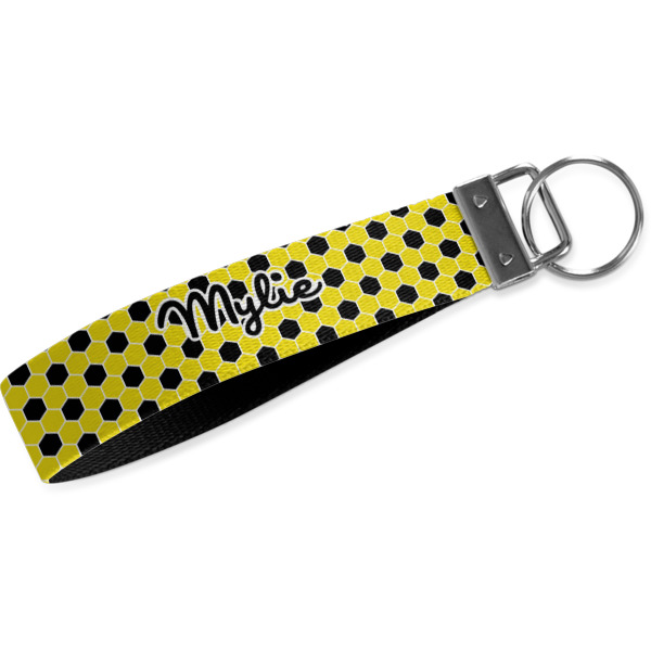 Custom Honeycomb Wristlet Webbing Keychain Fob (Personalized)