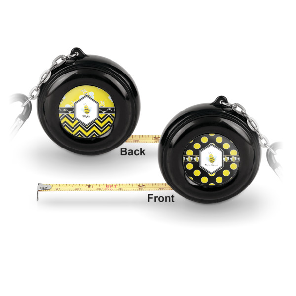 Custom Design - 6ft Pocket Tape Measure w/ Carabiner Hook - Front and Back