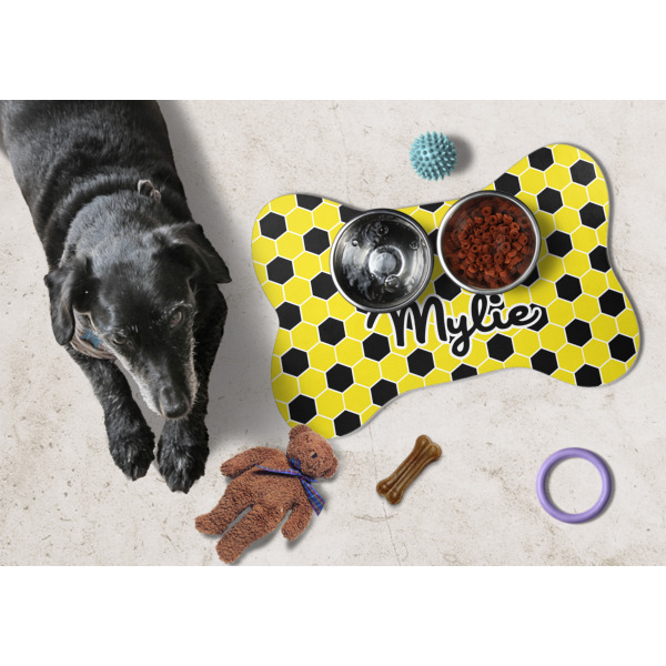 Custom Design - Bone Shaped Mat w/ Food & Water