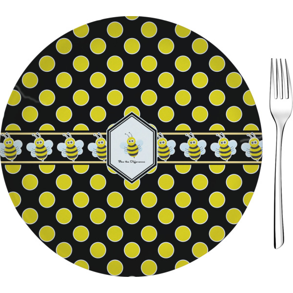 Custom Honeycomb 8" Glass Appetizer / Dessert Plates - Single or Set (Personalized)