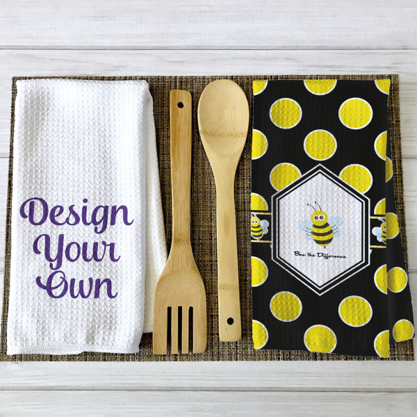 Custom Design - Waffle Weave Towels - 2 Print Styles