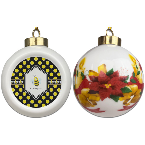 Custom Design - Ceramic Christmas Ornament - Poinsettias (APPROVAL)